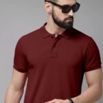 APSAIM Men Solid Polo Neck SAP Matty Polyester Maroon T-Shirt | Premium Casual & Smart Fit Polo Tee