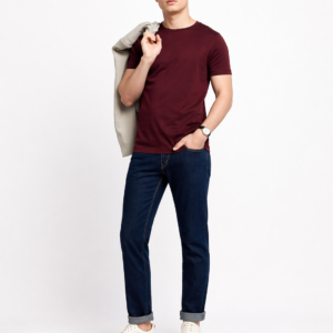 APSAIM Men Solid Round Neck SAP Matty Polyester Maroon T-Shirt | Stylish & Comfortable Everyday Wear