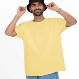 APSAIM Men Solid Round Neck SAP Matty Polyester Beige T-Shirt | Casual Comfort Wear