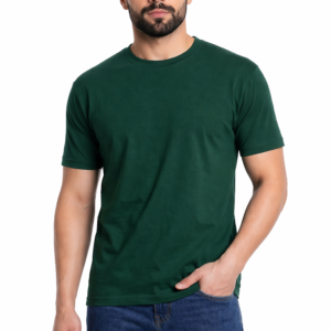 APSAIM Men Solid Round Neck SAP Matty Polyester Green T-Shirt | Classic & Comfortable Everyday Wear