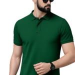 APSAIM Men’s Solid Polo Neck SAPMATTY Polyester Dark Green T-Shirt | Premium Smart Fit, Breathable & Elegant Casual Wear