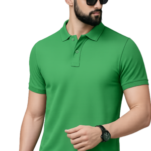 APSAIM Sapmatty Solid Men Polo Neck Green T-Shirt – Premium Polyester Fabric