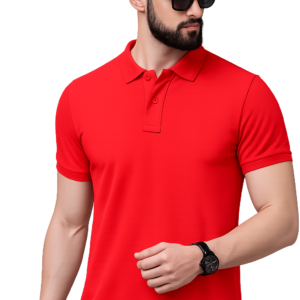 APSAIM Solid Men Polo Neck SAPMATTY Polyester Red T-Shirt