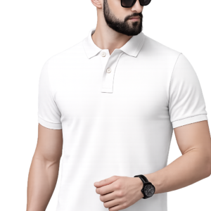 APSAIM Solid Men Polo Neck SAPMATTY Polyester White T-Shirt