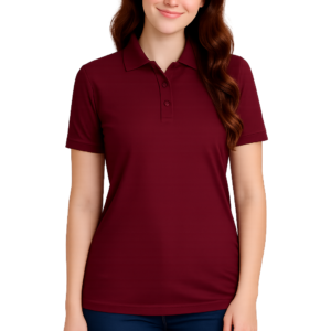 APSAIM Women’s Solid Polo Neck SAPMATTY Polyester Maroon T-Shirt | Elegant Fit, Breathable & Premium Everyday Wear