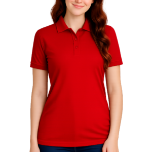 APSAIM Women’s Solid Polo Neck SAPMATTY Polyester Red T-Shirt | Stylish Fit, Breathable & Premium Everyday Wear