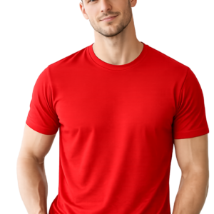 APSAIM Men’s Solid Round Neck SAPMATTY Polyester Red T-Shirt | Premium Lightweight, Breathable & Stylish Everyday Wear