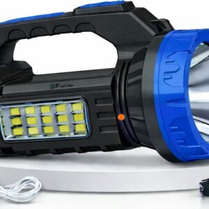 APSAIM 50W Rechargeable Torch with Side LED Emergency Light | High Power Laser Light | Fast Charging | Strong ABS Body Torch