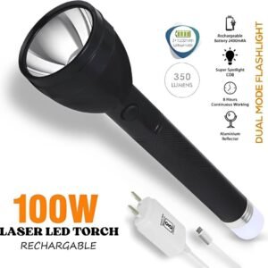 APSAIM Dazzel Flex 9050 Rechargeable Super Bright Torch – 100W High Power Laser LED Flashlight for Camping & Hiking