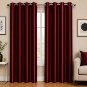 APSAIM 274.5 cm (9 ft) Long Door Polyester Room Darkening Curtain (Pack of 2, Maroon)