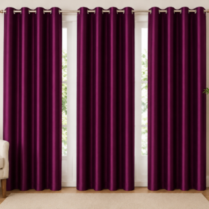 APSAIM 274.5 cm (9 ft) Long Door Polyester Blackout Curtains (Pack of 3, Purple, Eyelet Design)