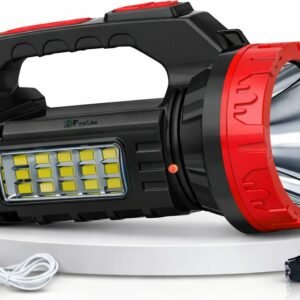 APSAIM 50W Two-in-One Hi-Beam LED Rechargeable Torch – Long Range Search Light with Side Emergency SMD Light