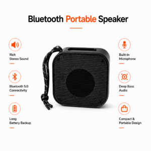 APSAIM Mini Bluetooth Portable Speaker with Deep Bass, Built-in Microphone, Bluetooth 5.0 Wireless Connectivity & Long Battery Backup