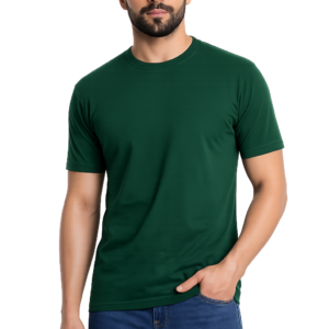 APSAIM Solid Dark Green Round Neck T-Shirt for Men | Soft Sapmatty Polyester Fabric | Regular Fit | Casual, Gym & Everyday Wear