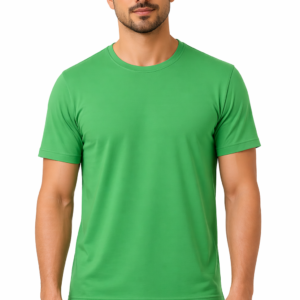 APSAIM Solid Green Round Neck T-Shirt for Men | Soft Sapmatty Polyester Fabric | Regular Fit | Casual, Gym & Everyday Wear