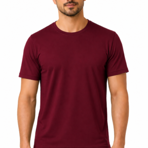 APSAIM Solid Maroon Round Neck T-Shirt for Men | Soft Sapmatty Polyester Fabric | Regular Fit | Casual, Gym & Everyday Wear