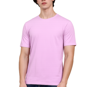 APSAIM Men's Solid Pink Round Neck Half Sleeve T-Shirt | Soft & Breathable Casual Wear | Regular Fit