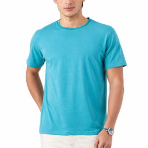 APSAIM Men's Solid Sky Blue Round Neck Half Sleeve T-Shirt | Soft & Breathable Casual Wear | Regular Fit