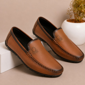 APSAIM Men's Classic Casual Slip-On Loafers | Lightweight Comfort Driving Shoes for Daily Wear, Office & Travel | Tan Brown
