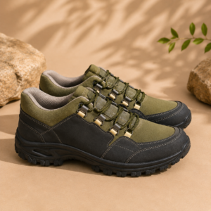 APSAIM Men's Outdoor Trekking & Hiking Shoes | Durable Lace-Up Adventure Shoes for Trekking, Camping, Travel & Daily Wear | Olive Green & Black
