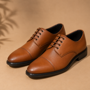 APSAIM Men's Premium Formal Oxford Shoes | Classic Lace-Up Business Dress Shoes for Office, Weddings, Parties & Professional Wear | Tan Brown