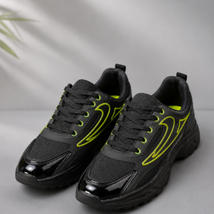 APSAIM Men's Sports Running Shoes | Lightweight Training Sneakers for Walking, Gym, Running & Daily Wear | Black & Neon Green