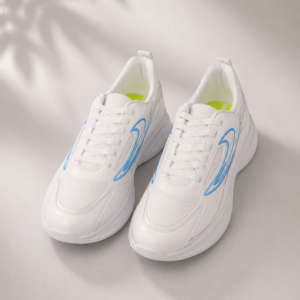 APSAIM Men's Lightweight Running Shoes | Breathable Sports Sneakers for Walking, Gym, Training & Daily Wear | White & Sky Blue